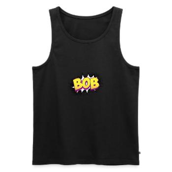 Bob Nom personnalisé Style de bande dessinée Pop Art, Bob - Débardeur bio Premium Homme - noir - Devant - Michal (187cm)