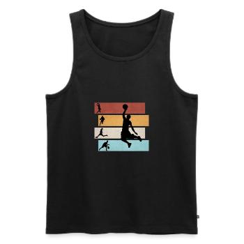 Basketteur | Basket | Cadeau - Débardeur bio Premium Homme - noir - Devant - Michal (187cm)
