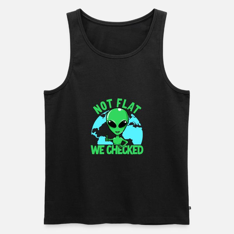 Not Flat We Checked - Männer Premium Bio Tank Top - Schwarz