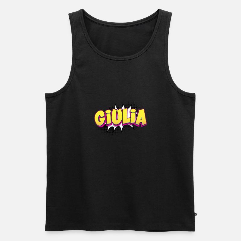 Giulia Benutzerdefinierter Name Comic-Stil Pop-Art, - Männer Premium Bio Tank Top - Schwarz