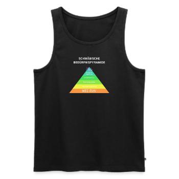 Schwäbische Bedürfnispyramide - Meine Ruhe Lustig - Männer Premium Bio Tank Top - Schwarz - Vorne - AI Model Male 178 light (178cm)