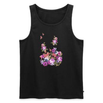 fleurs,vignes,fleurs,graffiti,peinture,fleur - Débardeur bio Premium Homme - noir - Devant - Michal (187cm)
