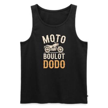 Moto, Boulot, Dodo - Débardeur bio Premium Homme - noir - Devant - AI Model Male 178 light (178cm)