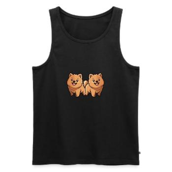 Chow Chow Dog Comic - Men's Premium Organic Tank Top - black - Front - Michal (187cm)
