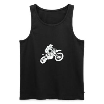 Dirtbike / Biker / Cross / Geschenk - Männer Premium Bio Tank Top - Schwarz - Vorne - Michal (187cm)