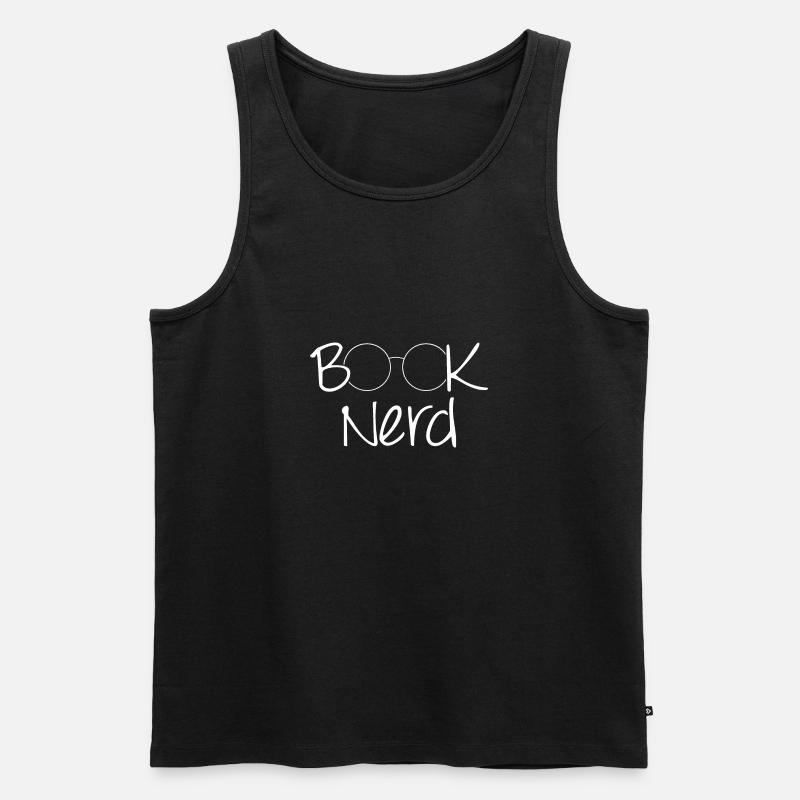 Buch Nerd - Männer Premium Bio Tank Top - Schwarz
