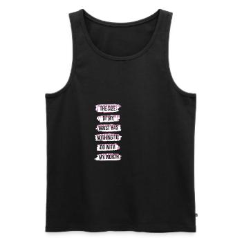 Waist Worth Obese and Foodie Gift - Men's Premium Organic Tank Top - black - Front - AI Model Male 178 light (178cm)