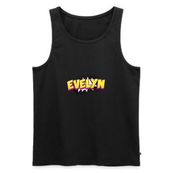 Evelyn Custom Name Comic Book Style Pop Art, - Men's Premium Organic Tank Top - black - Front - Michal (187cm)