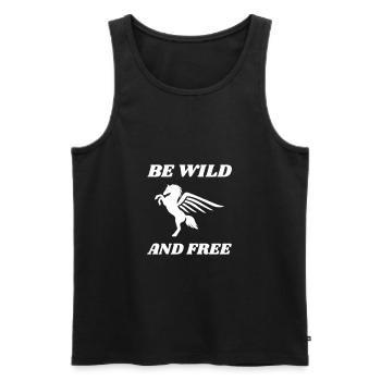 pegasus fly wings horse fairy tale - Men's Premium Organic Tank Top - black - Front - AI Model Male 178 light (178cm)
