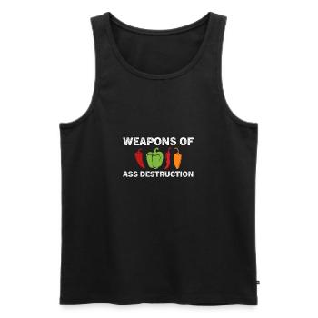 Lustige Pfeffer Chili Kopf scharfe Speisen - Männer Premium Bio Tank Top - Schwarz - Vorne - Michal (187cm)