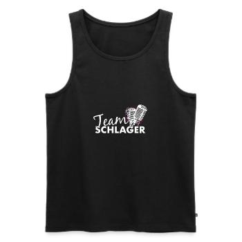 Team Schlager - Men's Premium Organic Tank Top - black - Front - AI Model Male 178 light (178cm)
