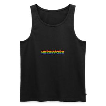 Herbivore Regenbogen Vegan - Männer Premium Bio Tank Top - Schwarz - Vorne - Michal (187cm)