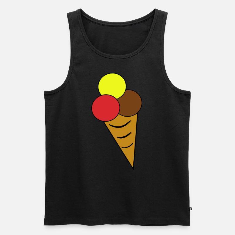 Eistüte Eiskreme Eiswaffel - Männer Premium Bio Tank Top - Schwarz