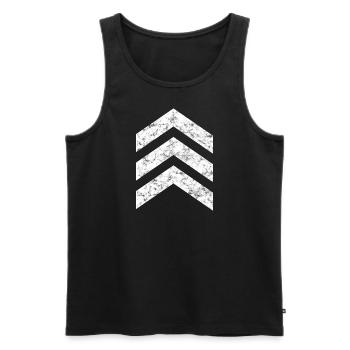 Arrow Feathers Army Military Badge Symbol - Men's Premium Organic Tank Top - black - Front - AI Model Male 178 light (178cm)