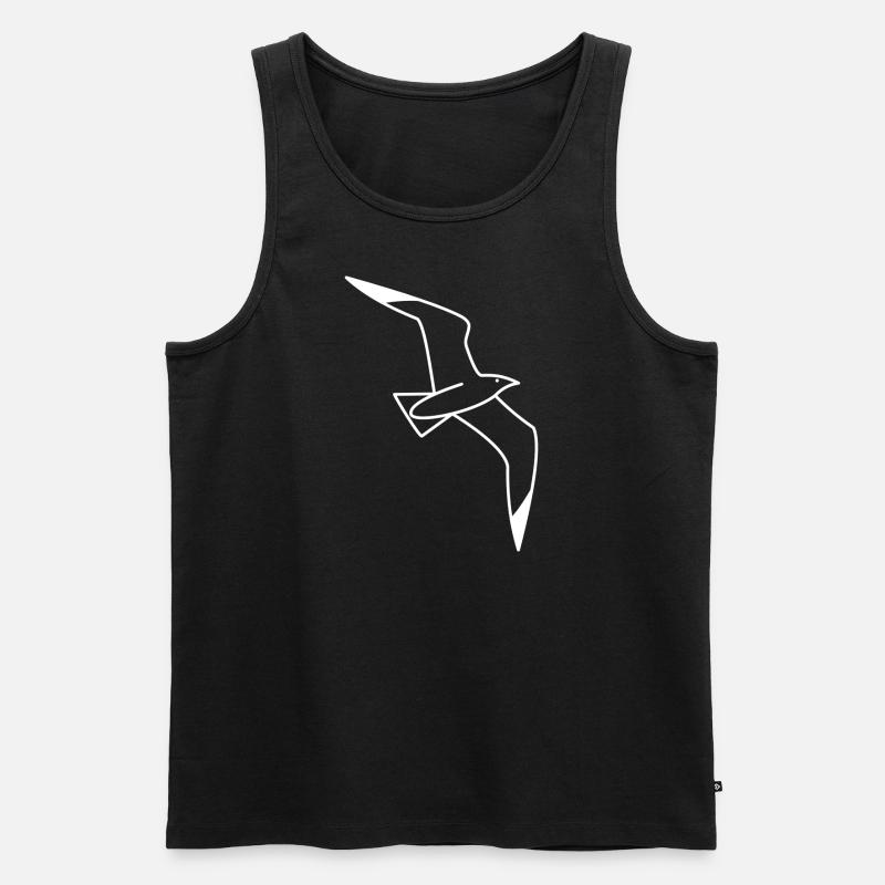 Möwe - Nordsee - Männer Premium Bio Tank Top - Schwarz
