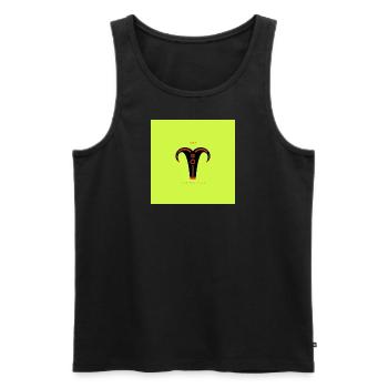 STERNZEICHEN Widder -green- - Männer Premium Bio Tank Top - Schwarz - Vorne - Michal (187cm)