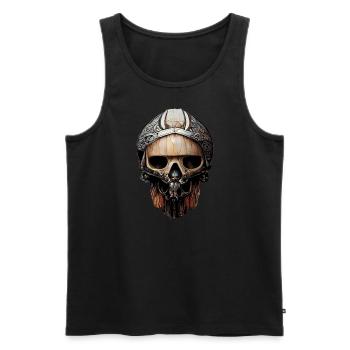 Viking Warrior Skull - Men's Premium Organic Tank Top - black - Front - Michal (187cm)