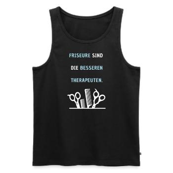 Friseure bessere Therapeuten Salon - Männer Premium Bio Tank Top - Schwarz - Vorne - Michal (187cm)