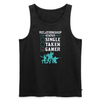 Relationship Status Gamer Design - Männer Premium Bio Tank Top - Schwarz - Vorne - Michal (187cm)