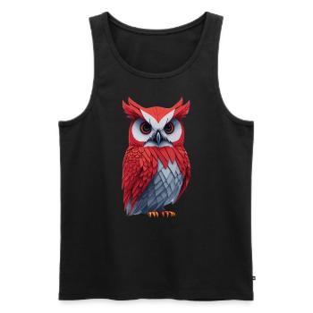 Hibou Hibou Drôle Coloré Amoureux du Hibou - Débardeur bio Premium Homme - noir - Devant - AI Model Male 178 light (178cm)