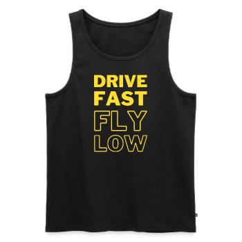 Drive Fast Fly Low - classic - Männer Premium Bio Tank Top - Schwarz - Vorne - AI Model Male 178 light (178cm)