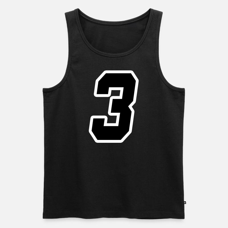 Nummer drei 3 - Männer Premium Bio Tank Top - Schwarz