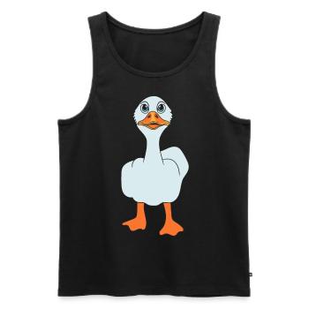 Drôle de majeur canard - Débardeur bio Premium Homme - noir - Devant - Michal (187cm)