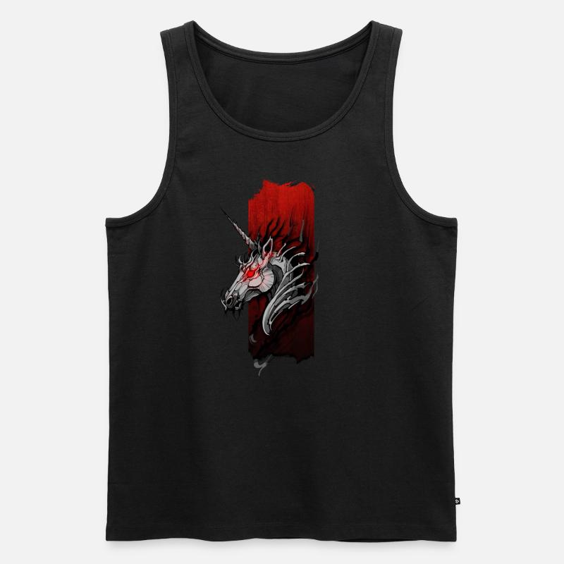 Schattengelassenheit: Dunkles Einhorn - Männer Premium Bio Tank Top - Schwarz