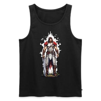 Retro Gaming Pixel Kunst Arcade Videogame Design - Männer Premium Bio Tank Top - Schwarz - Vorne - AI Model Male 178 light (178cm)