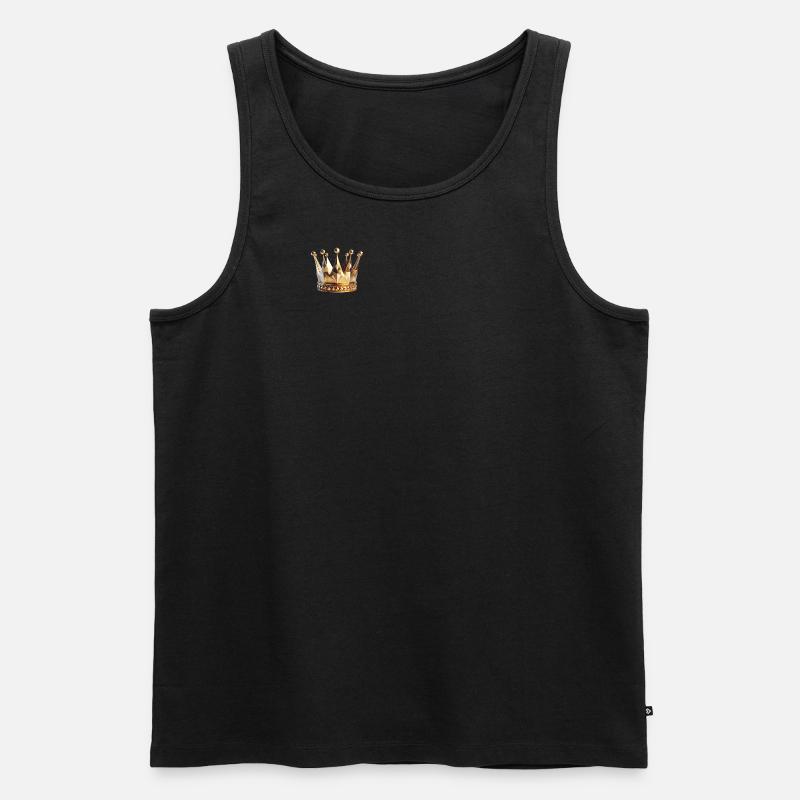 Krone Polygon - Männer Premium Bio Tank Top - Schwarz