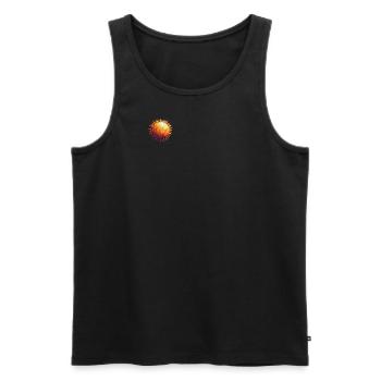 Polygone solaire - Débardeur bio Premium Homme - noir - Devant - AI Model Male 178 light (178cm)
