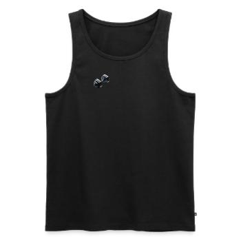 Haltère / Polygone de poids - Débardeur bio Premium Homme - noir - Devant - AI Model Male 178 light (178cm)