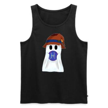 Little ghost with the zodiac sign Pisces - Men's Premium Organic Tank Top - black - Front - AI Model Male 178 light (178cm)