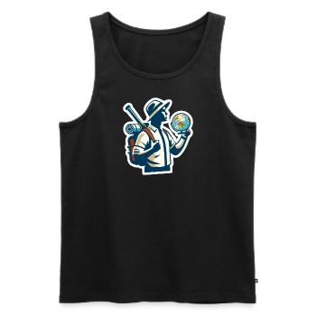 Überall und Nirgendwo - Männer Premium Bio Tank Top - Schwarz - Vorne - Michal (187cm)
