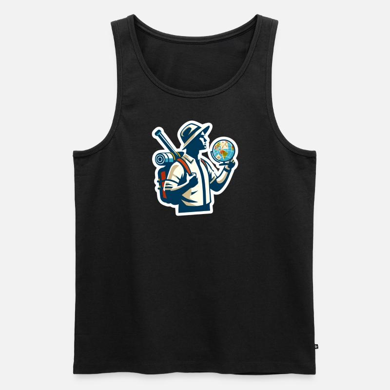 Überall und Nirgendwo - Männer Premium Bio Tank Top - Schwarz