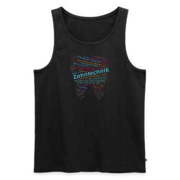 Dental Technology Bullshit Wordcloud colorful - Men's Premium Organic Tank Top - black - Front - AI Model Male 178 light (178cm)