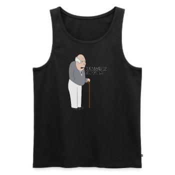 Pensioners in top form - Men's Premium Organic Tank Top - black - Front - Michal (187cm)
