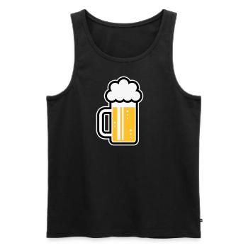 XFrohsinn (Links / Gold White Black) - Männer Premium Bio Tank Top - Schwarz - Vorne - Michal (187cm)