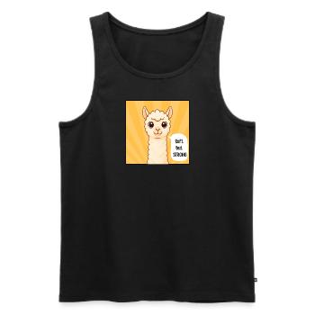 Gentle, but strong – fluffy alpacas - Men's Premium Organic Tank Top - black - Front - AI Model Male 178 light (178cm)
