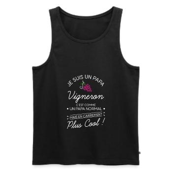 Papa Vigneron Cool Cadeau - Débardeur bio Premium Homme - noir - Devant - Michal (187cm)