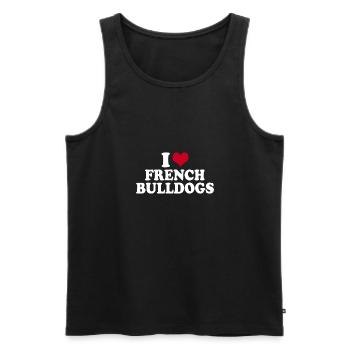 J’adore Français bouledogues - Débardeur bio Premium Homme - noir - Devant - Michal (187cm)
