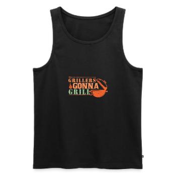 Lustiger Grill-Spruch I Grillen Motiv - Männer Premium Bio Tank Top - Schwarz - Vorne - Michal (187cm)