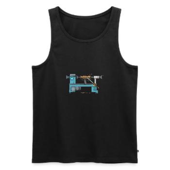 Turning Wood Lathe Lathe - Men's Premium Organic Tank Top - black - Front - Michal (187cm)