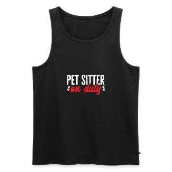 Pet Sitting Cat Dog Pet Sitter - Men's Premium Organic Tank Top - black - Front - AI Model Male 178 light (178cm)
