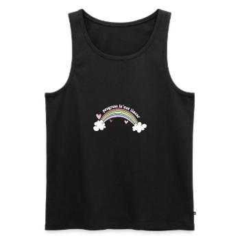 ABA Therapist Behavioral Therapy Progress Is Not - Men's Premium Organic Tank Top - black - Front - AI Model Male 178 light (178cm)