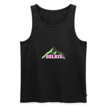 Belkis als Bergsteigen - Männer Premium Bio Tank Top - Schwarz - Vorne - Michal (187cm)