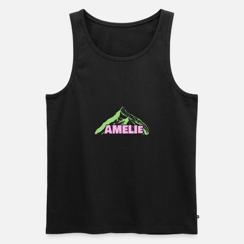 Bergsteigen Amelie - Männer Premium Bio Tank Top - Schwarz
