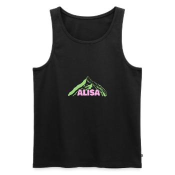 Bergsteigen Alisa - Männer Premium Bio Tank Top - Schwarz - Vorne - AI Model Male 178 light (178cm)
