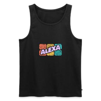 Alexa Alexa - Men's Premium Organic Tank Top - black - Front - AI Model Male 178 light (178cm)