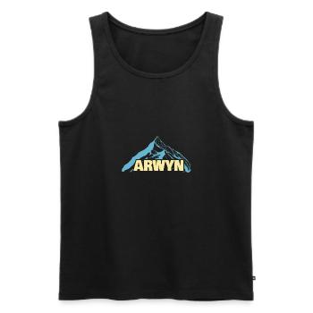 Arwyn als Frauenname - Männer Premium Bio Tank Top - Schwarz - Vorne - Michal (187cm)